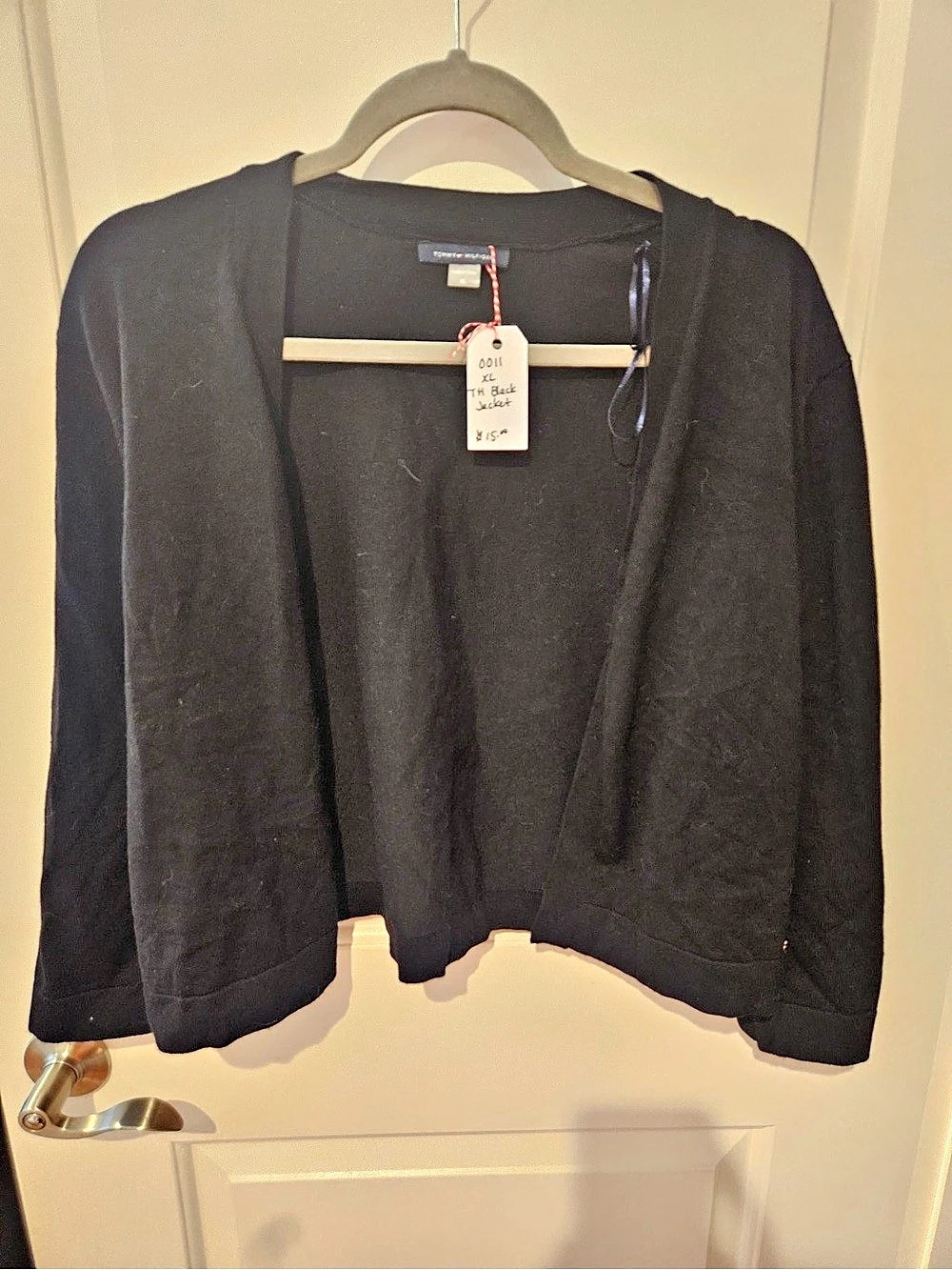 Tommy Hilfiger Black Cropped Jacket Size XL